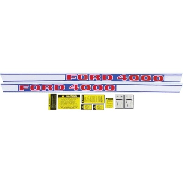 Aftermarket Complete Decal Set 1968 - 1975 Fits Ford / Fits New Holland Tractor 4000 Diesel RAP66692 - main